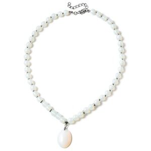 Elegant Opalite Beaded Necklace with Tear Drop Pendant